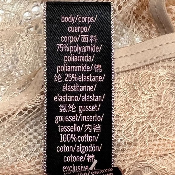 NWT VICTORIA'S SECRET Cheeky Pantie Sz L Beige Lace - Picture 4 of 4